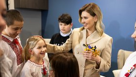 První dáma Ukrajiny v Rize hovořila o ukrajinských dětech v Rusku (1. 2. 2024).