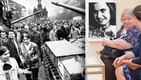 Olga coby mladá dívka protestovala v Moskvě proti okupaci Československa.