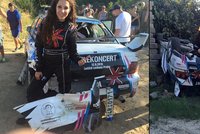 Krásná závodnice Olga Lounová havarovala na Barum Rallye: Auto obrátila na střechu