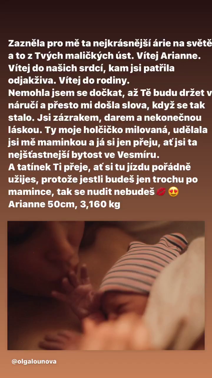 Olga Lounová a její dojemná vyznání dcerce