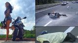 Ohořelý vrak a mrtvé sexy tělo opodál: Motorkářka Olga (†40) prý jezdila jako Valentino Rossi