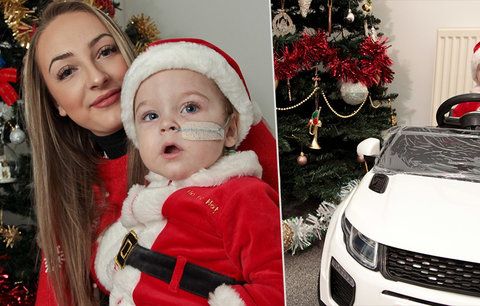 Dojemný vánoční dárek: Chlapeček, který přišel o všechny končetiny, dostal auto!