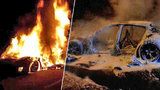 Jedno hořící auto, škoda tři miliony! U Olomouce shořelo Porsche Panamera