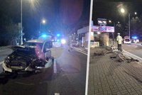 Řidička v BMW vjela na zastávku v Olomouci: Zdemolovala zábradlí a zranila dva lidi!