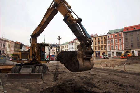 Výstavba Dolního náměstí v Olomouci