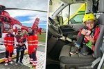 Chlapeček s tatínkem přišli poděkovat záchranářům
