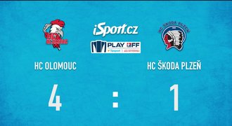 SESTŘIH: Olomouc - Plzeň 4:1. Hanáci srovnali sérii, rozhodne sedmá bitva