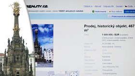 Sreality nabízely několik hodin k prodeji olomoucký barokní skvost