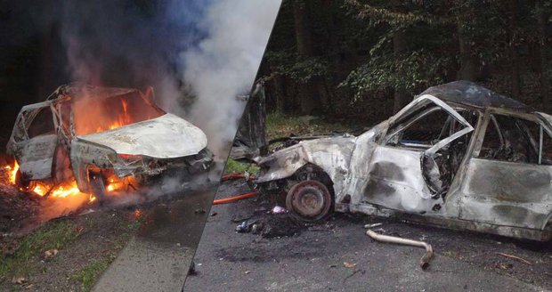 Odvážná řidička na Olomoucku zachránila život: Vytáhla mladíka z hořícího vozu