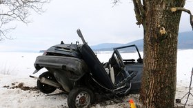 Únor 2015: Mladý řidič zemřel na Olomoucku po nárazu do stromu.