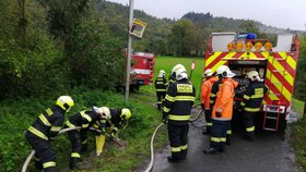 Olomoučtí hasiči zasahovali u událostí způsobených silnými dešti. (14.10.2020)