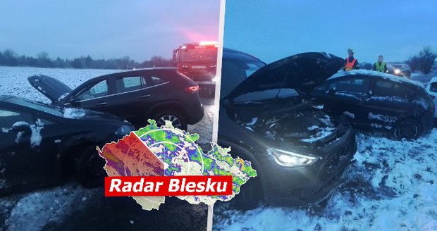 Nehody na sněhu v Olomouckém kraji (22.11.2024)