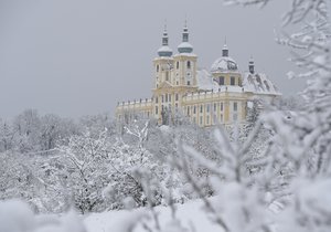 Hustá sněhová pokrývka v Olomouckém kraji (4.2. 2019)