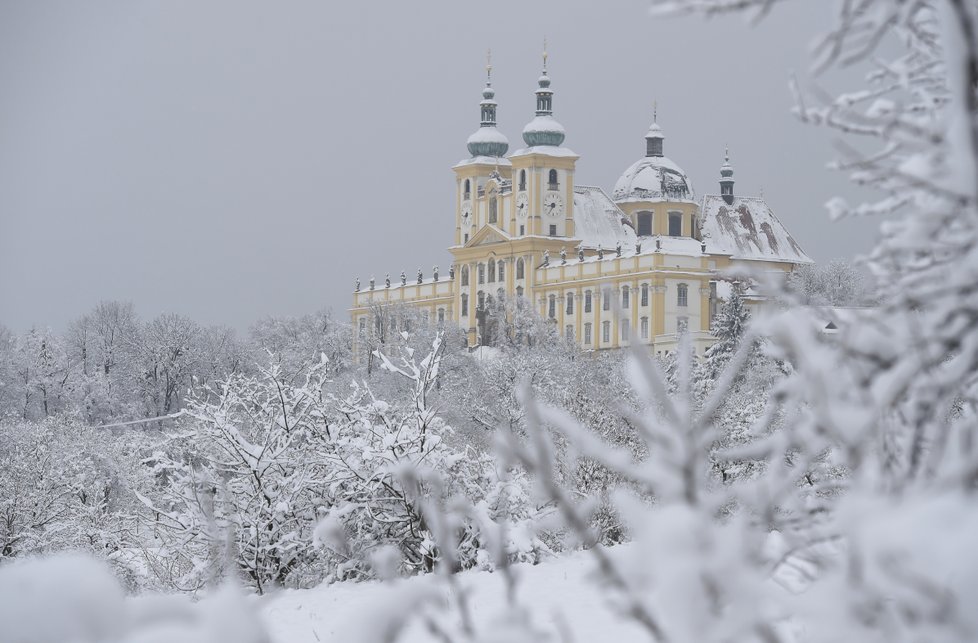 Hustá sněhová pokrývka v Olomouckém kraji (4.2. 2019)