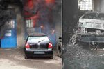 Hořela garáž s osobními auty, škoda činí 1,5 milionu korun.