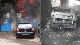Hořela garáž s osobními auty, škoda činí 1,5 milionu korun.