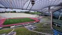 Olympijský stadion v Mnichově od komentátorského stanoviště Olympijský stadion v Mnichově od komentátorského stanoviště