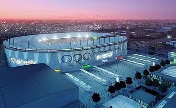 Jedna z vizualizací plánů Prahy olympijské Jedna z vizualizací plánů Prahy olympijské