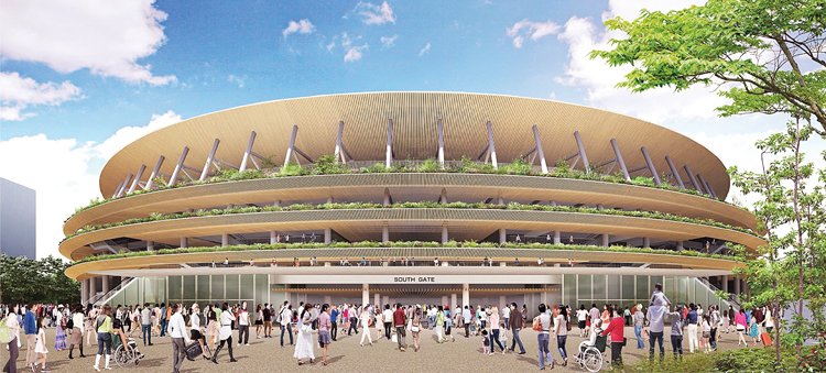 Návrh olympijského stadionu pochází od architekta Kengo Kumy