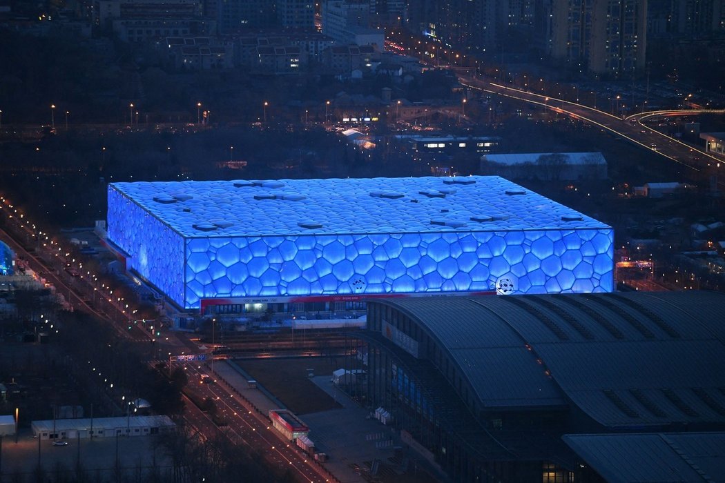 Z vodní kostky se v Pekingu stala kostka ledu