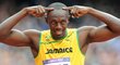 Sprinter a showman Usain Bolt a jedno z jeho gest