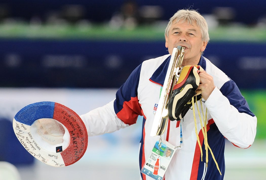 Trenér Martiny Sáblíkové Petr Novák na olympiádě ve Vancouveru