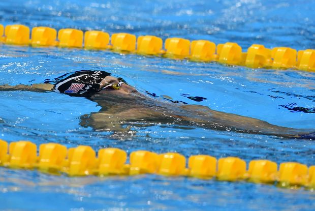 Michael Phelps v olympijském bazénu během olympiády v Riu Michael Phelps v olympijském bazénu během olympiády v Riu