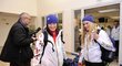Biatlonistky Veronika Vítková a Gabriela Soukalová na letišti před odletem do Soči