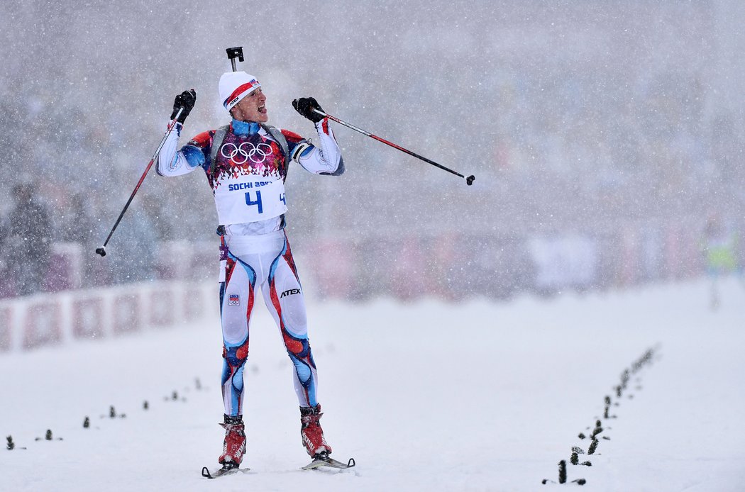 Medailová radost Ondřeje Moravce na olympiádě v Soči