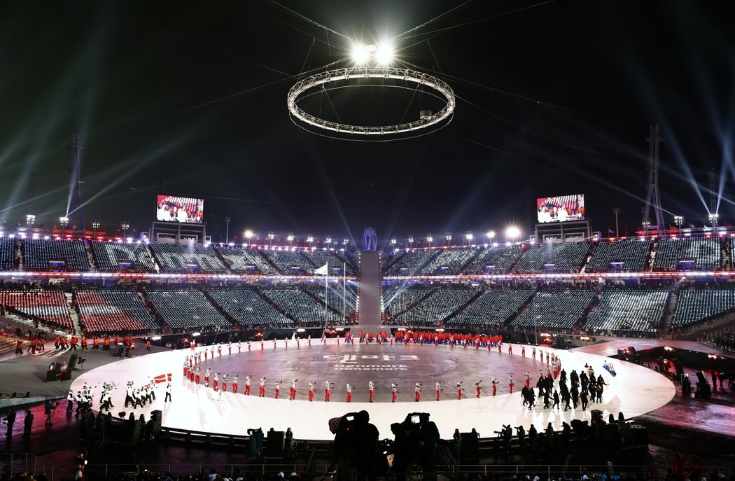 Zahájení olympijských her v Koreji.