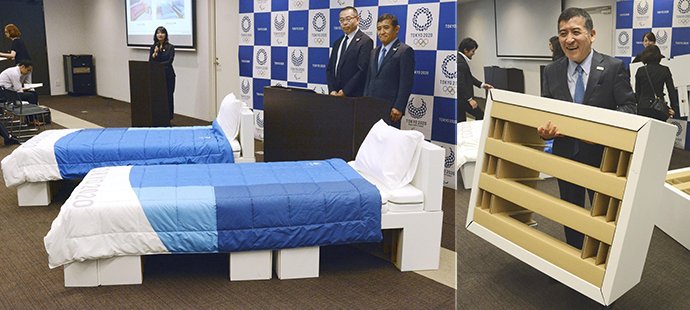 Netradiční postele pro olympioniky. V Tokiu se bude spát na kartonových krabicích