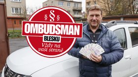 Šťastný pan Sedlačík  s finanční  kompenzací.