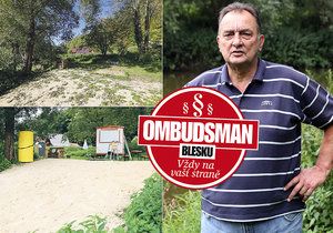Ombudsman Blesku pomohl k odstranění baru na břehu Sázavy.