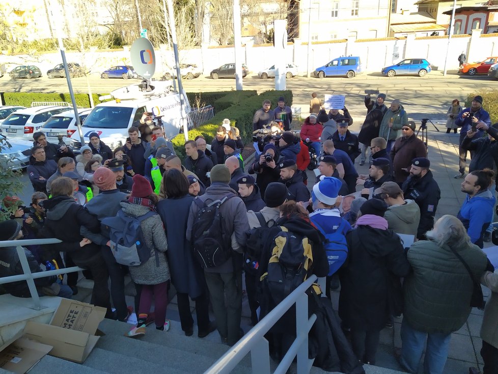 Protest proti ombudsmanovi Stanislavu Křečkovi v Brně (20. 2. 2020)