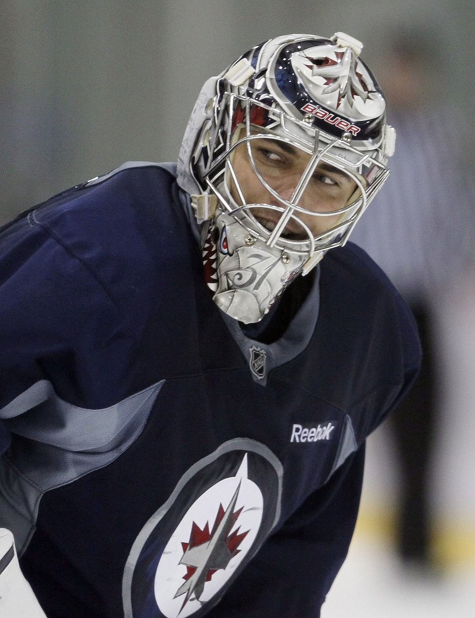 Ondřej Pavelec v dresu Winnipeg Jets