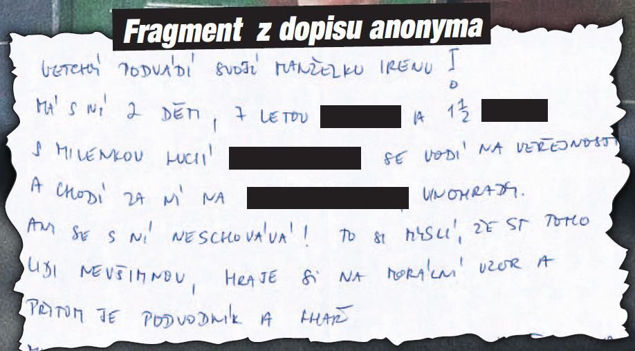 Fragment  z dopisu anonyma