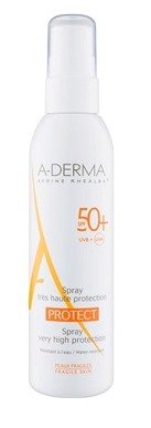 Sprej na opalování A-Derma protect SPF 50+, 549 Kč (200ml). Koupíte na www.kosmetika-francie.cz