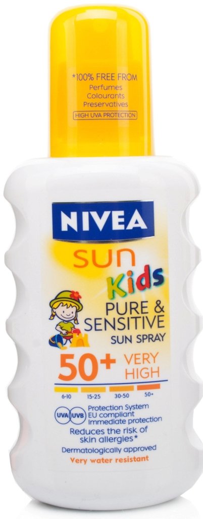 Nivea Sun Kids Protect and Sensitive Sun Spray, 289 Kč, koupíte v síti drogerií