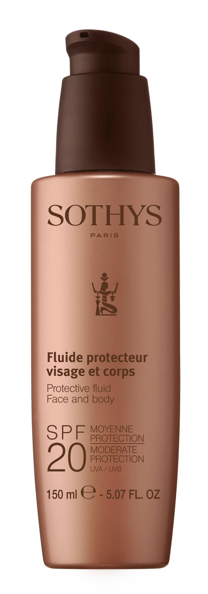 Ochranný fluid na obličej a tělo, Sothys, SPF 20, 1270 Kč/150 ml