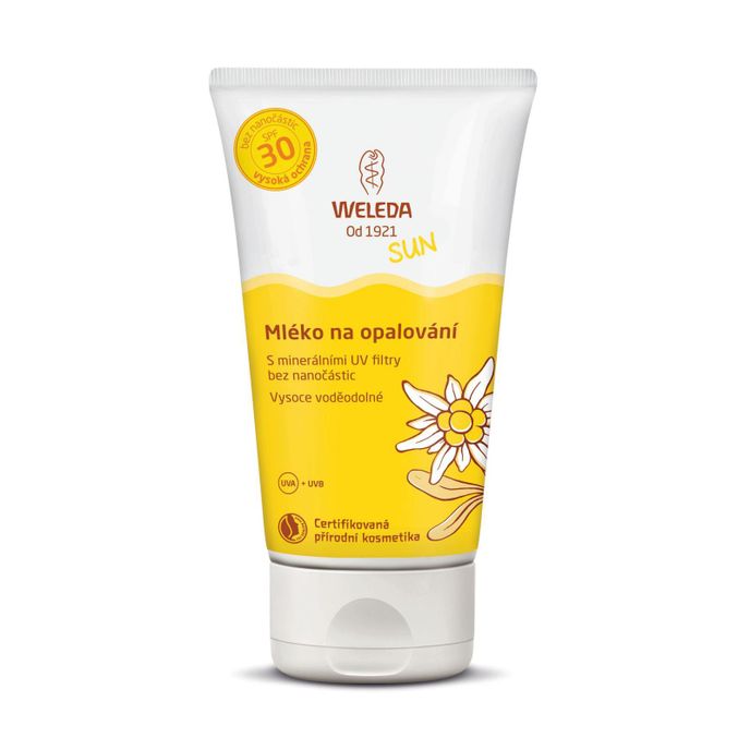 Mléko na opalování, Weleda, SPF 30, 549 Kč/150 ml