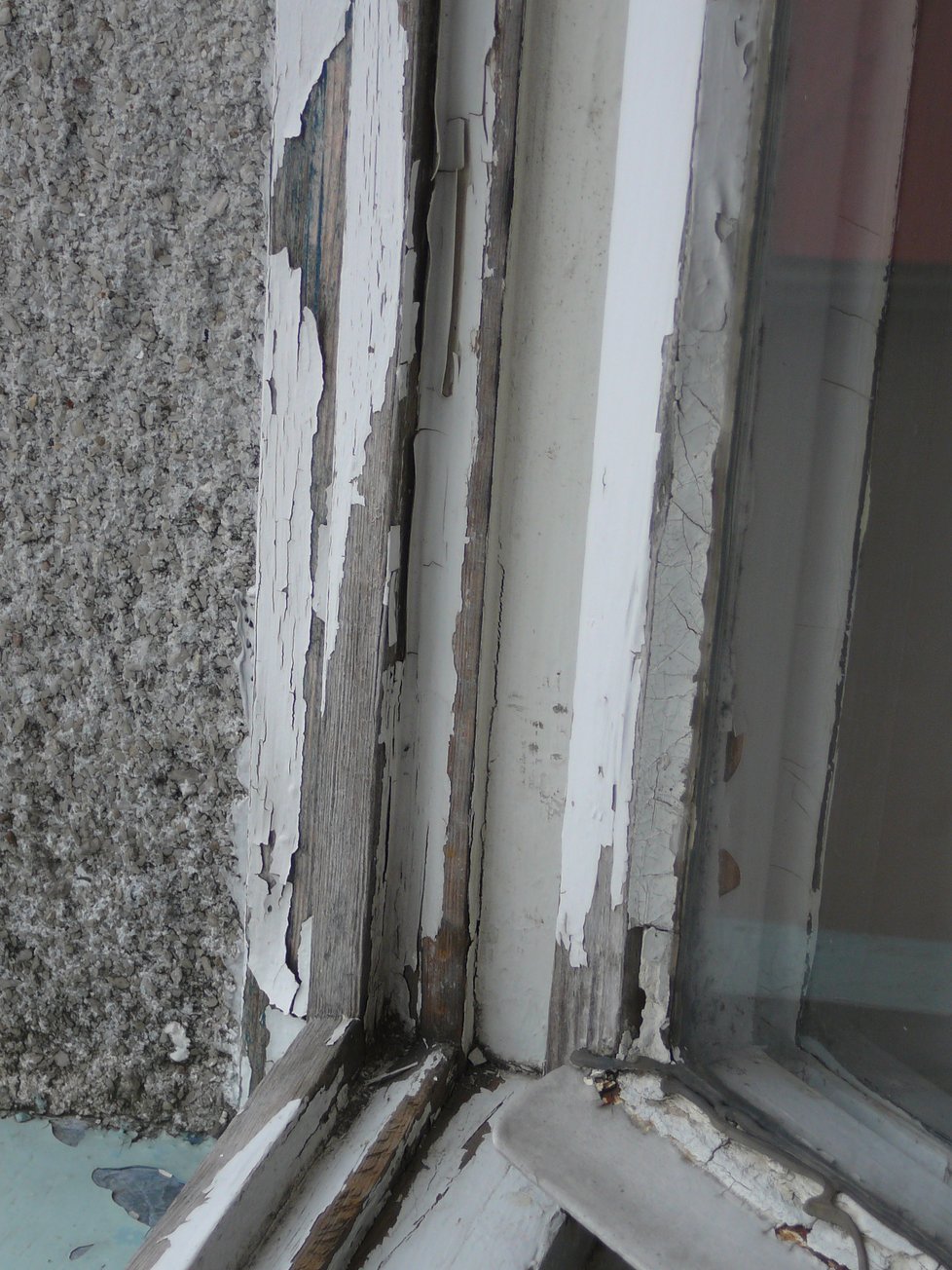 Okna v bytovém domě přímo v centru Opavy jsou už dávno nepoužitelná. Když prší, zatéká do bytů a tvoří se plíseň. Vodní mapy na stěnách jsou klasickým úkazem.