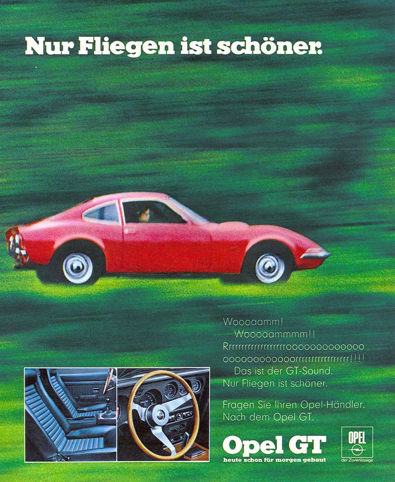 Reklama Opel GT (1968)