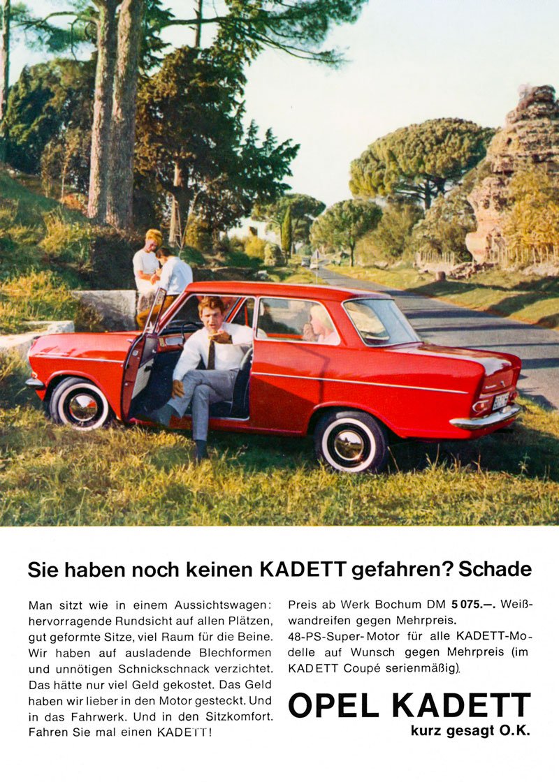 Reklama Opel Kadett (1962)