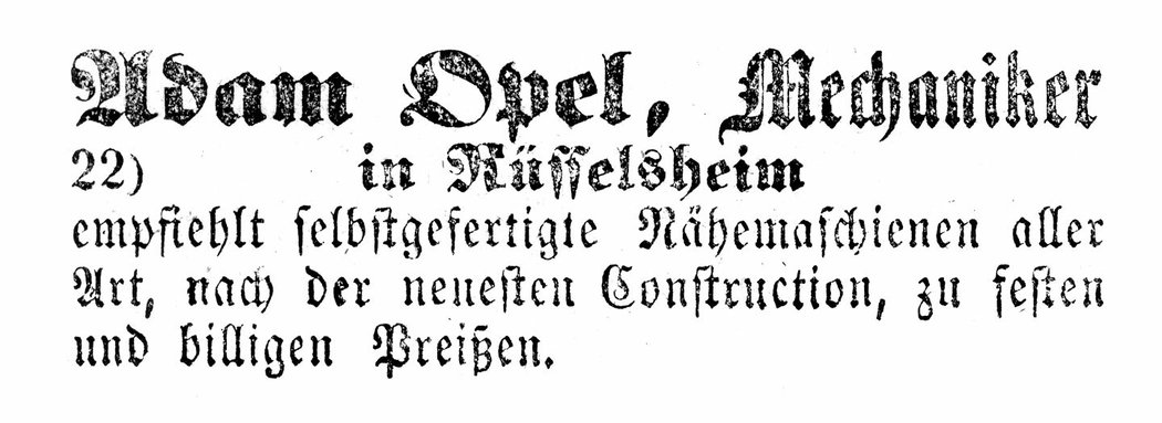 Před 160 lety vznikla společnost Opel