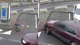 Neskutečnou scénu zachytila kamera v Benešově ulici. Opilý bezdomovec si ustlal na parkovacím místě, nepozorná řidička do něj najela předkem své škodovky. Prý si ničeho nevšimla.
