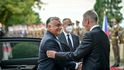 Premiér Andrej Babiš (ANO) přivítal v ČR maďarského předsedu vlády Viktora Orbána (29.9.2021)