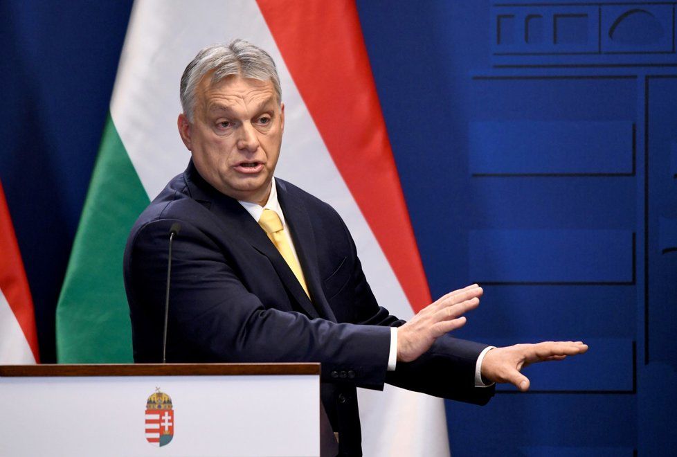 Maďarský premiér Viktor Orbán na tiskové konferenci v Budapešti (31. 1. 2020)