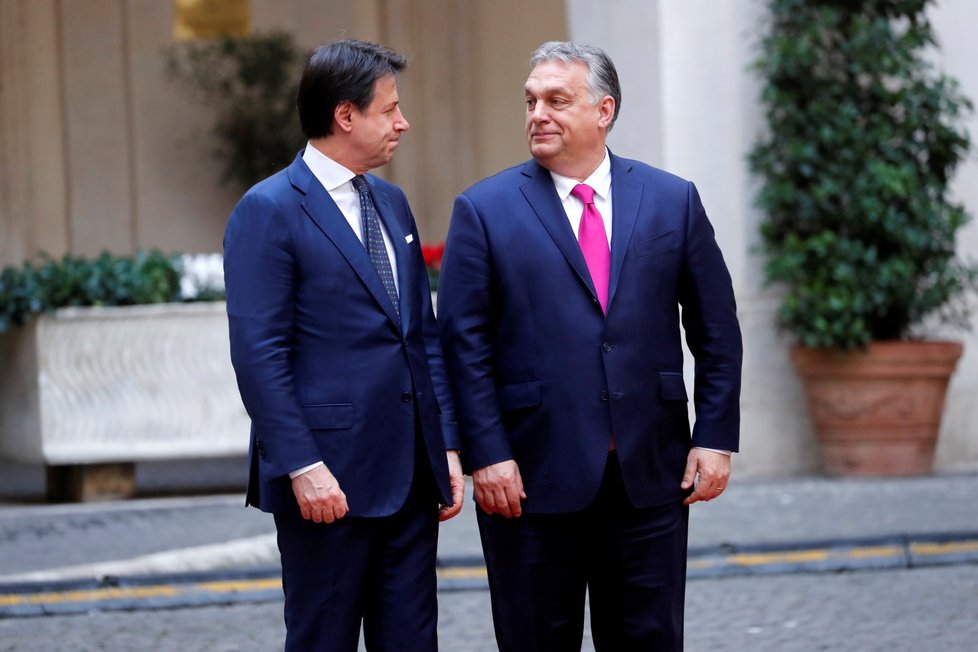 Maďarský premiér Viktor Orbán se setkal se svým italským protějškem v Římě (5. 2. 2020)