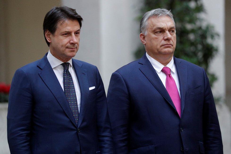 Maďarský premiér Viktor Orbán se setkal se svým italským protějškem v Římě (5.2.2020)