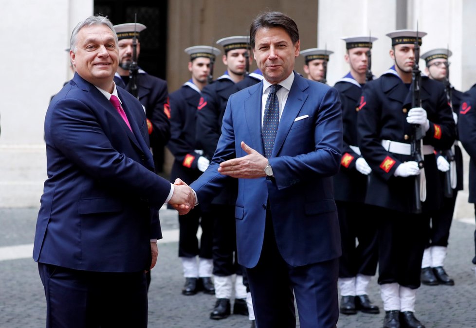 Maďarský premiér Viktor Orbán se setkal se svým italským protějškem v Římě (5. 2. 2020).